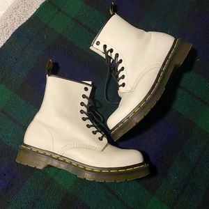 Dr. Martens 1460 Patent Leather White Boots